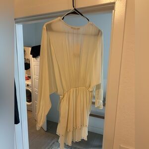 Zara long sleeve white dress embellished brand new